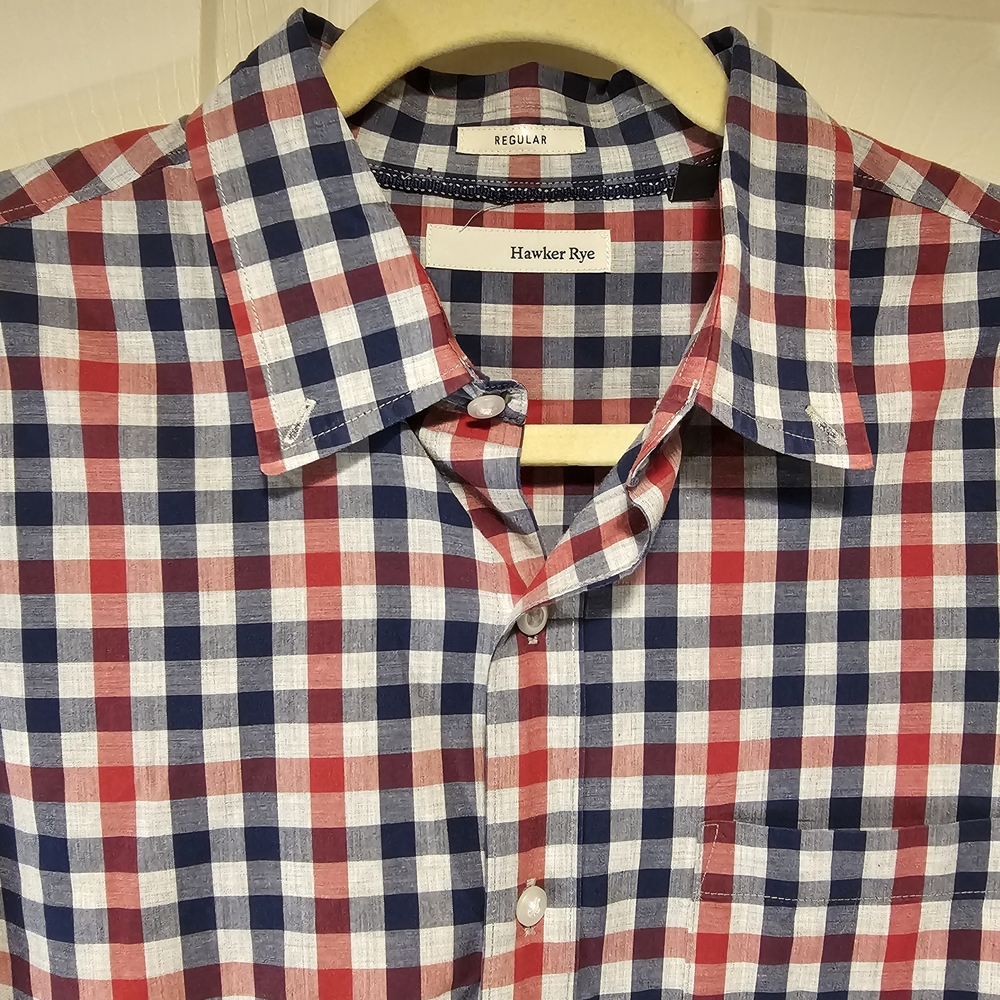 Red and Blue Checkered Men's Shirt